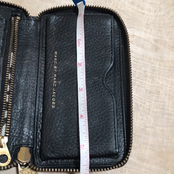 Marc Jacobs Card Checkbook Wallet Holder Black Wristlet - Picture 7 of 13